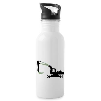 bagger - Trinkflasche mit integriertem Trinkhalm - Weiß - Rechts