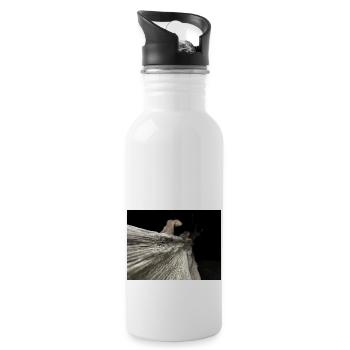 Pure Wood - Trinkflasche mit integriertem Trinkhalm - Weiß - Rechts