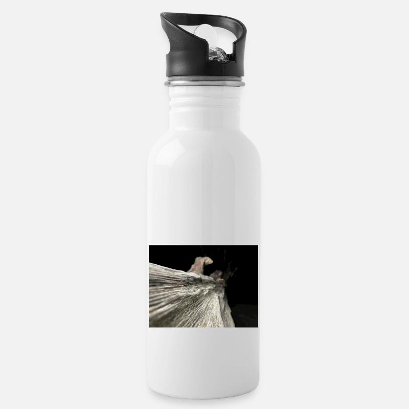 Pure Wood - Trinkflasche mit integriertem Trinkhalm - Weiß