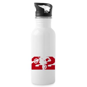 Moto 22 biker - Water bottle with straw - white - Right