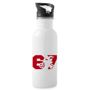 Moto 67 biker - Water bottle with straw - white - Right