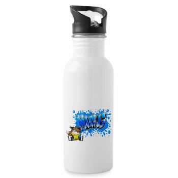 MARIUS GRAFFITI NAME PRINT - Gourde avec paille intégrée - blanc - Droite