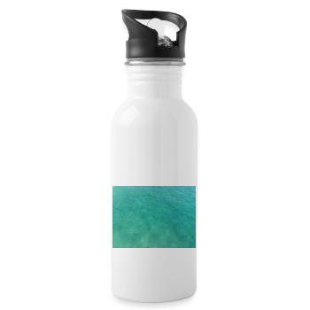 Mer turquoise - Gourde avec paille intégrée - blanc - Droite