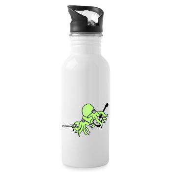 2 Octopus Guitar Flute Octopus Squid Friends - Water bottle with straw - white - Right