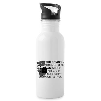 Dogs funny quote - Water bottle with straw - white - Right