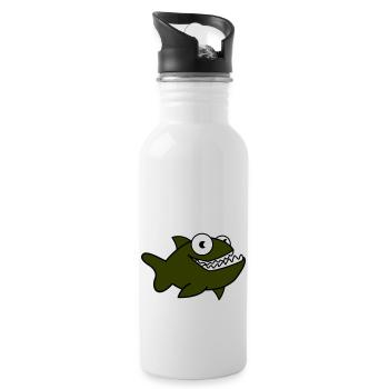 Piranha 01 - Gourde avec paille intégrée - blanc - Droite