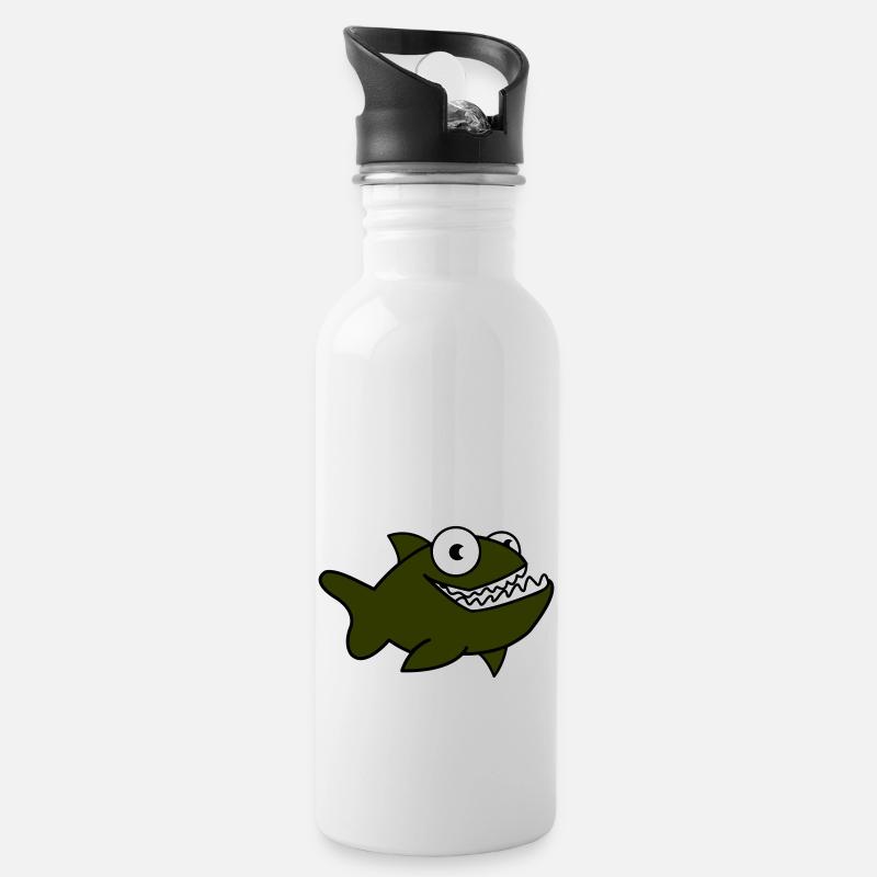 Piranha 01 - Gourde avec paille intégrée - blanc