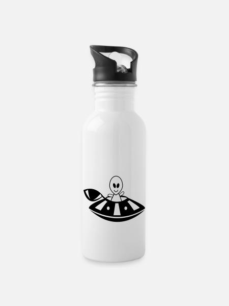 OVNI extraterrestre - Gourde avec paille intégrée - blanc