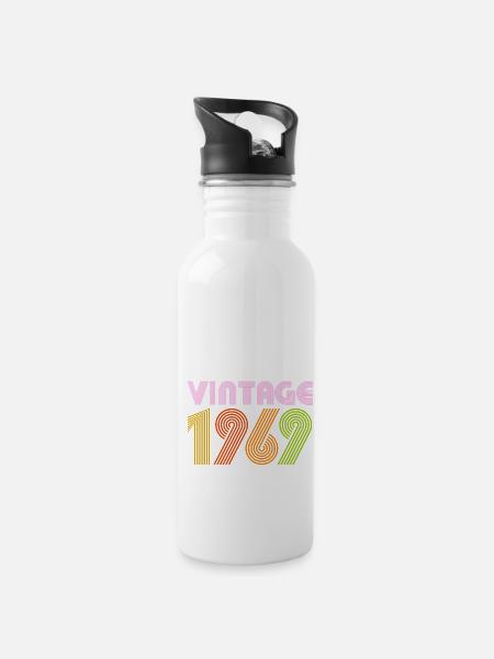 Vintage 1969 T-Shirt Classic T-Shirt - Water bottle with straw - white