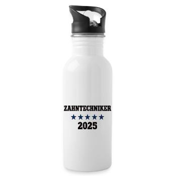 Zahntechniker 2025 Beruf Zahntechnik Lehre - Trinkflasche mit integriertem Trinkhalm - Weiß - Rechts