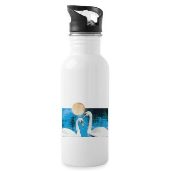 Swan - Water bottle with straw - white - Right