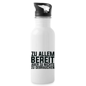 Funny Saying Picture Funny Humor Gift Idea - Water bottle with straw - white - Right