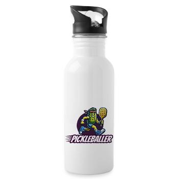 Funny Pickleball Shirt Pickleballer Sweater - Water bottle with straw - white - Right