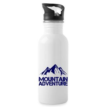 mountain adventure - Trinkflasche mit integriertem Trinkhalm - Weiß - Rechts