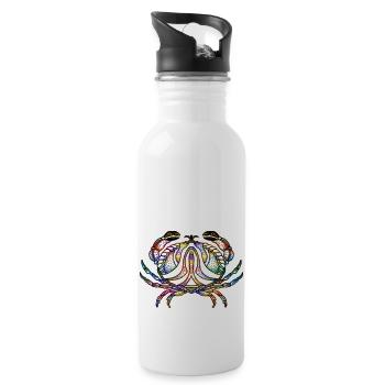 Krebs - Trinkflasche mit integriertem Trinkhalm - Weiß - Rechts