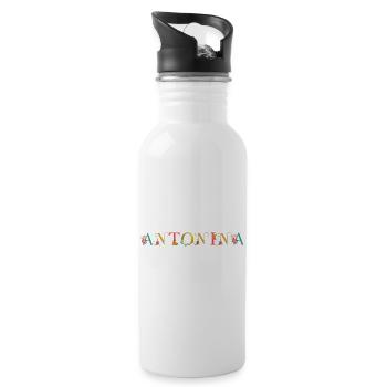 ANTONINA name adorned with flowers - Water bottle with straw - white - Right