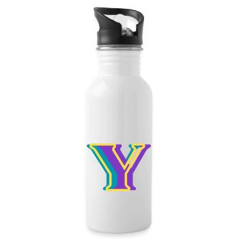 Multicolored letter y - Water bottle with straw - white - Right
