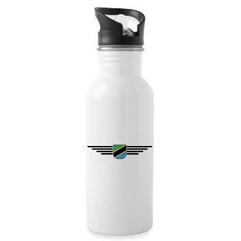 Tanzania T-Shirt for Real Fans - Water bottle with straw - white - Right