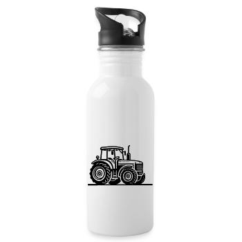 Tracteur agricole - Gourde avec paille intégrée - blanc - Droite