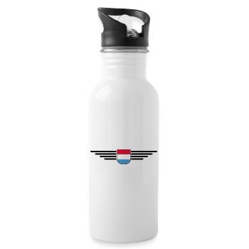 Design de t-shirt luxembourgeois pour les fans - Gourde avec paille intégrée - blanc - Droite
