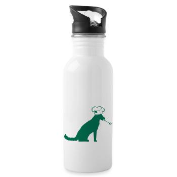 Dog Grill Master Grilling Chef Hat Chef Hunger - Water bottle with straw - white - Right
