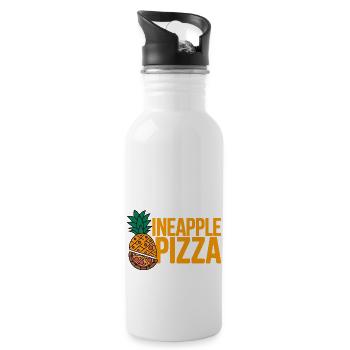 Pizza à l’ananas - Gourde avec paille intégrée - blanc - Droite