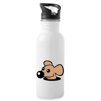 Souris Grand Nez Trou Inférieur Trou De Souris Peeps Mignon - Gourde avec paille intégrée - blanc - Droite