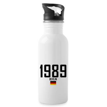 Berlin 1989, symbole de paix - Gourde avec paille intégrée - blanc - Droite