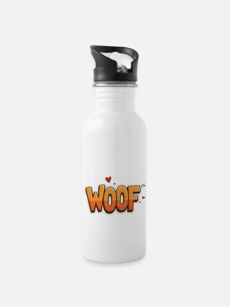 Woof - Water bottle with straw - white