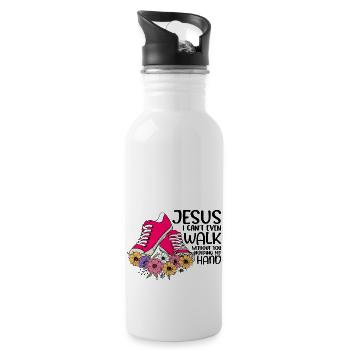 Walk with Jesus - Water bottle with straw - white - Right