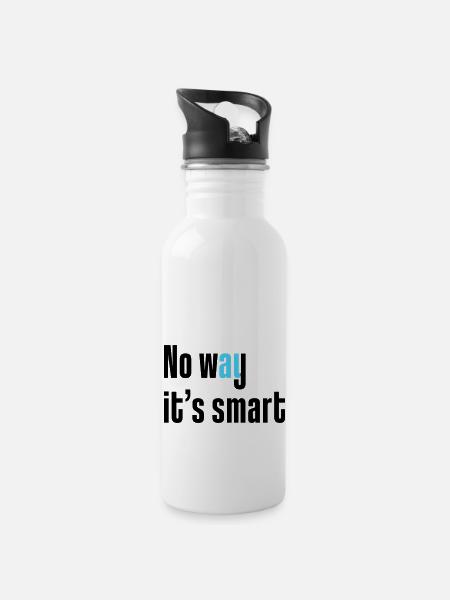 No way it's smart - Water bottle with straw - white