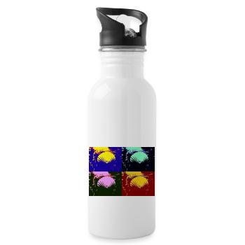 Muschel - Trinkflasche mit integriertem Trinkhalm - Weiß - Rechts