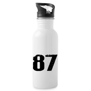 87 Zahl Trikot - Trinkflasche mit integriertem Trinkhalm - Weiß - Rechts