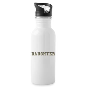 DAUGHTER – College Style Statement - Trinkflasche mit integriertem Trinkhalm - Weiß - Rechts