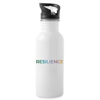 Resilience Gradient Typo - Water bottle with straw - white - Right