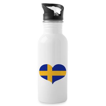 Swedish Love - Trinkflasche mit integriertem Trinkhalm - Weiß - Rechts
