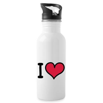 I Heart 3-colors - Trinkflasche mit integriertem Trinkhalm - Weiß - Rechts