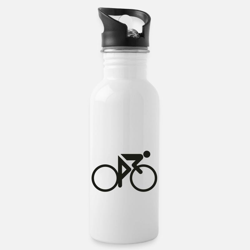Radsport - Trinkflasche mit integriertem Trinkhalm - Weiß