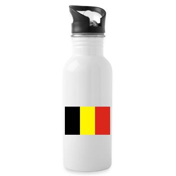 Belgien - Trinkflasche mit integriertem Trinkhalm - Weiß - Rechts