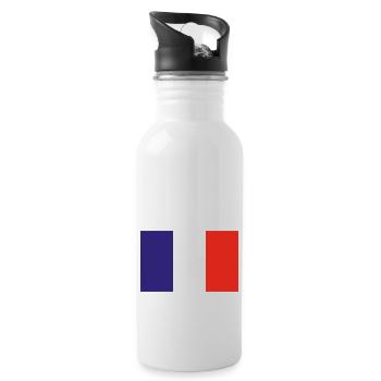 Frankreich - Trinkflasche mit integriertem Trinkhalm - Weiß - Rechts