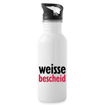 weissebescheid - Trinkflasche mit integriertem Trinkhalm - Weiß - Rechts
