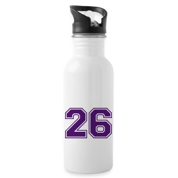 26 - Trinkflasche mit integriertem Trinkhalm - Weiß - Rechts
