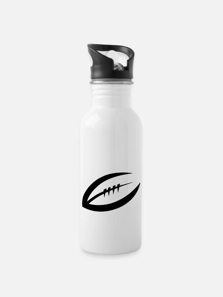 American Football - Trinkflasche mit integriertem Trinkhalm - Weiß