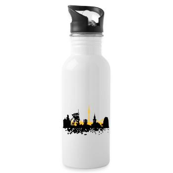 Dortmund Skyline - Trinkflasche mit integriertem Trinkhalm - Weiß - Rechts