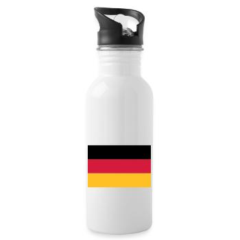 fahne_ger - Trinkflasche mit integriertem Trinkhalm - Weiß - Rechts