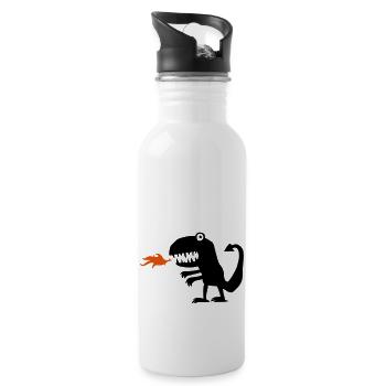 Drache - Trinkflasche mit integriertem Trinkhalm - Weiß - Rechts