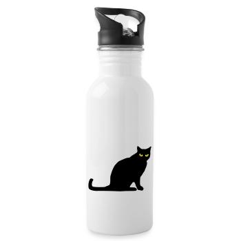katze_c_2c - Water bottle with straw - white - Right
