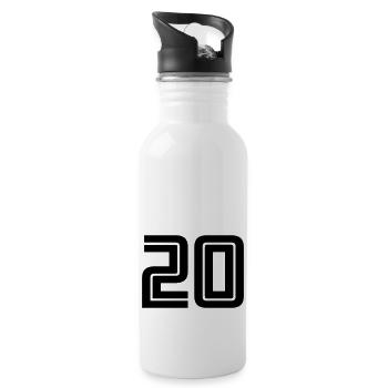 20 - Trinkflasche mit integriertem Trinkhalm - Weiß - Rechts