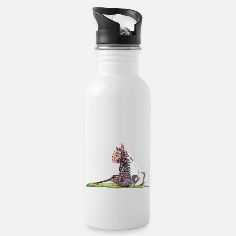 Bekassine - Trinkflasche mit integriertem Trinkhalm - Weiß