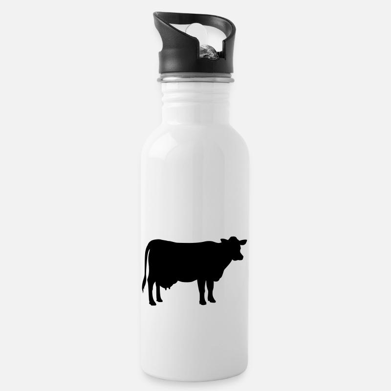 Vache - Gourde avec paille intégrée - blanc